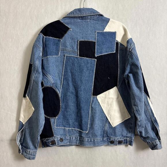 BDG Women's Size XS Oversized Patchwork Denim Trucker Jacket - Picture 2 of 8